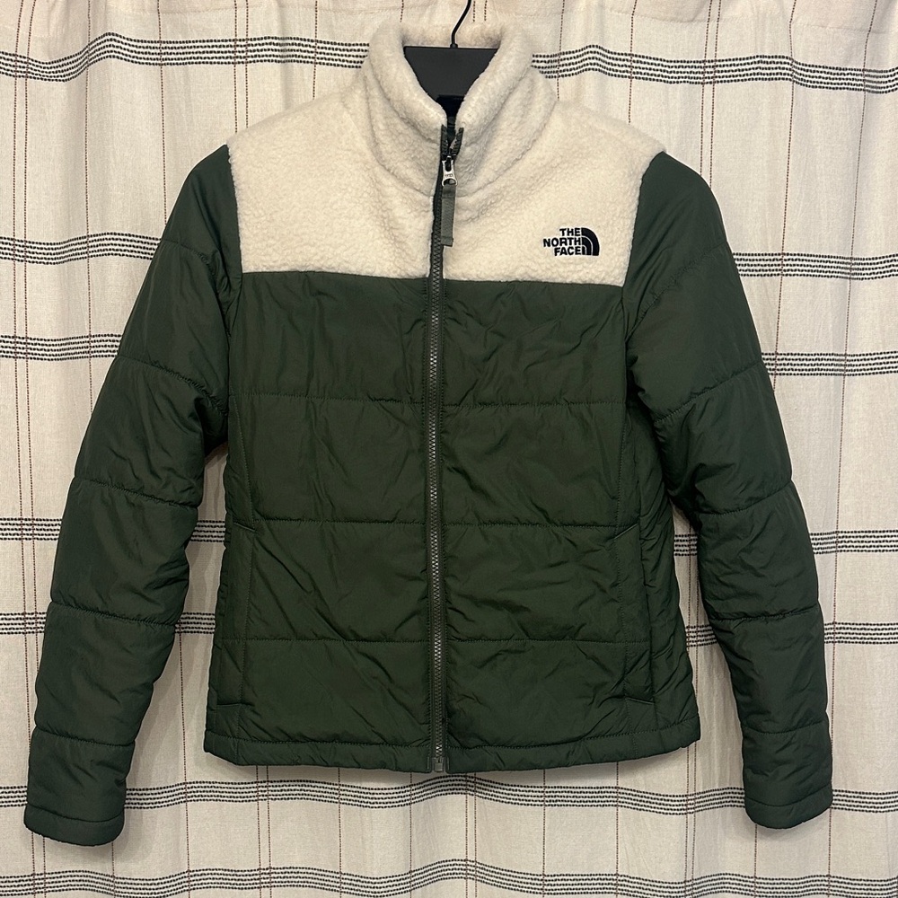 The North Face Olive Green and Cream Ski Jacket